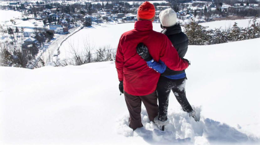 International Education Students Snow Shoeing
